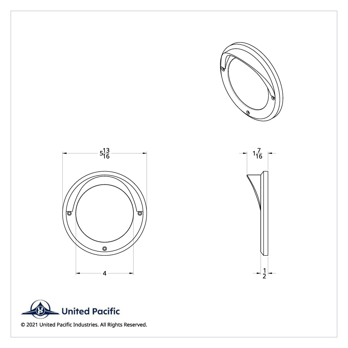 4" Mirror Bezel With Visor - Thumbnail 5