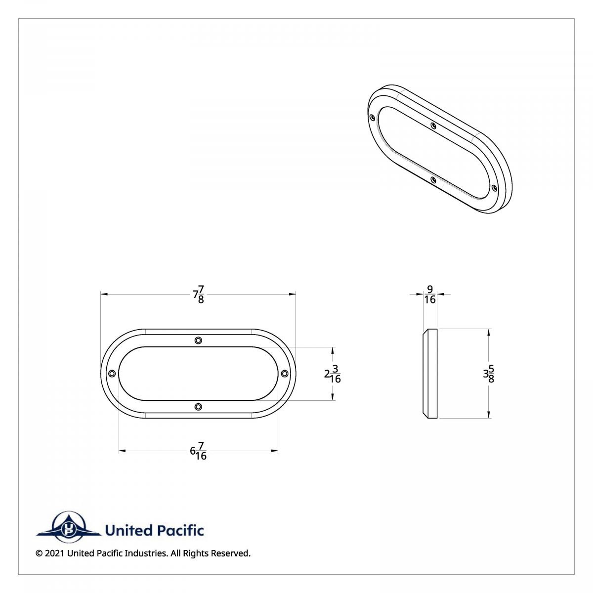 6" Oval Mirror light Bezel - Thumbnail 3