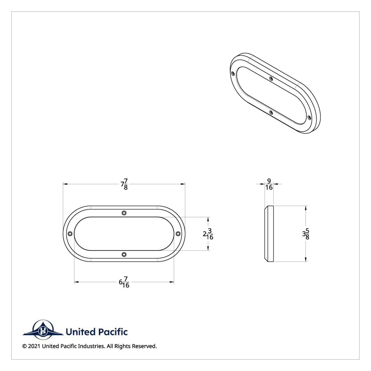 6" Oval Mirror light Bezel - Thumbnail 4