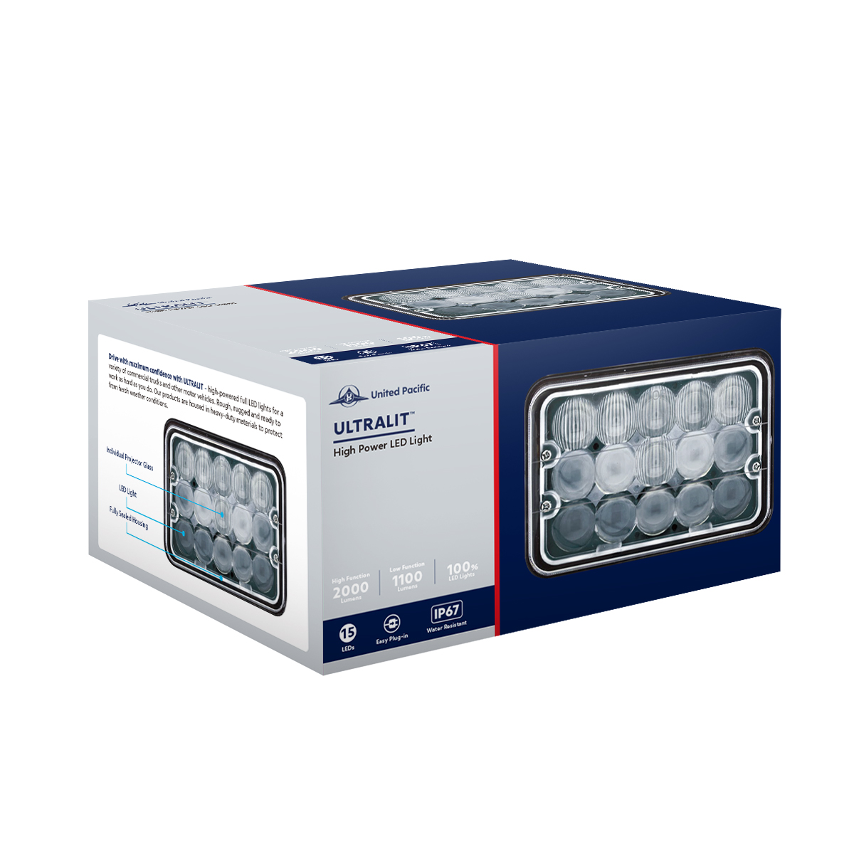 ULTRALIT - 15 High Power LED Projector Rectangular Light - Thumbnail 2