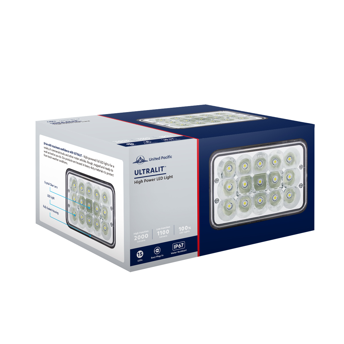 ULTRALIT - 15 High Power LED Rectangular Light - Thumbnail 2