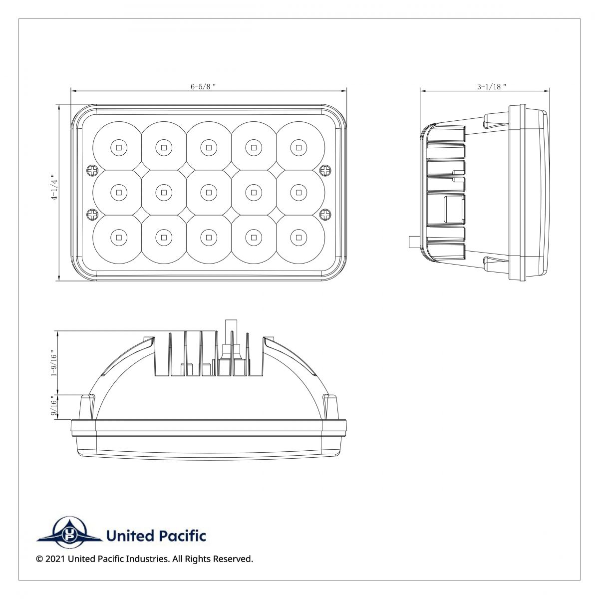ULTRALIT - 15 High Power LED Rectangular Light - Thumbnail 3
