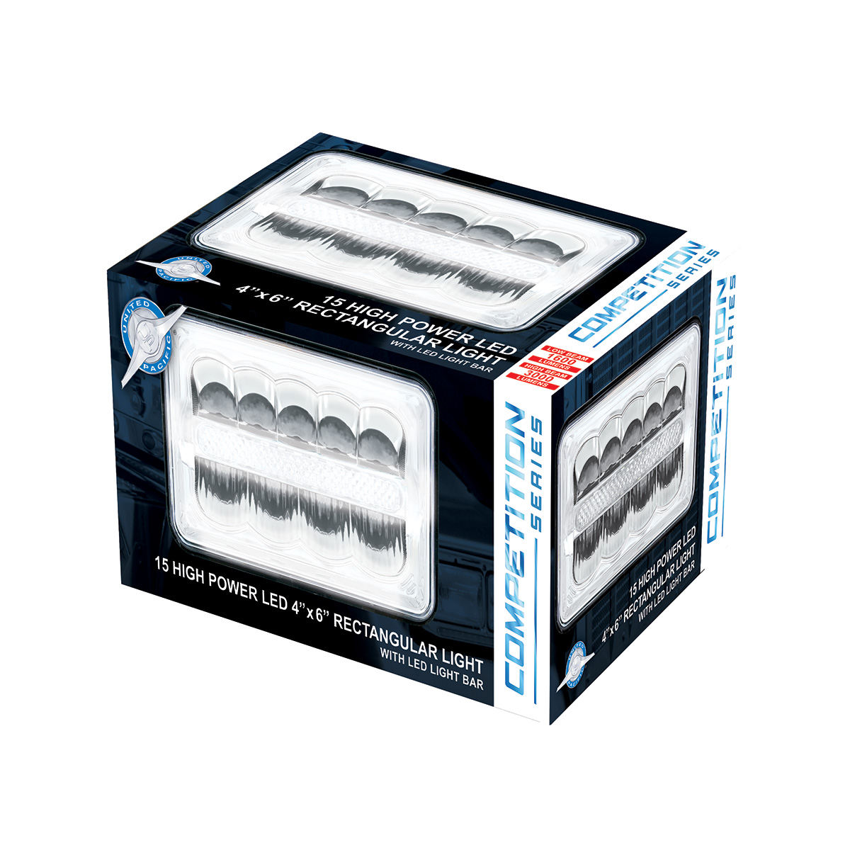 ULTRALIT - 9 High Power LED 4" X 6" Rectangular Light With White Position Light Bar - Thumbnail 3