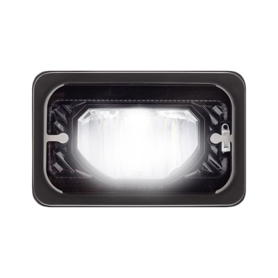 ULTRALIT - Heated 4" X 6" LED Headlight With Glass Lens & Aluminum Housing - Low Beam - Black