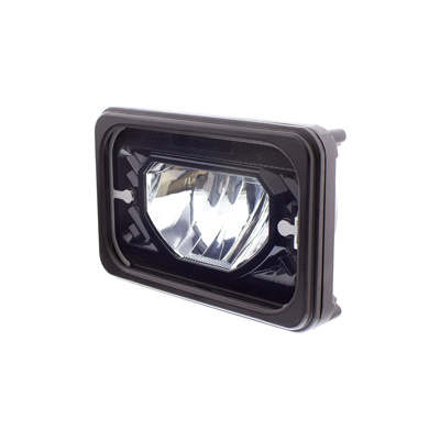 ULTRALIT - Heated 4" X 6" LED Headlight With Glass Lens & Aluminum Housing - Low Beam - Black - Thumbnail 3