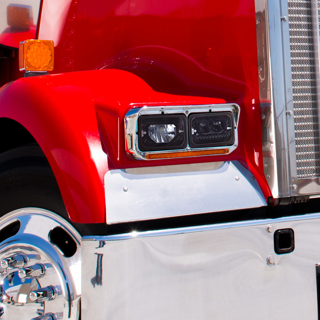 ULTRALIT - Heated 4" X 6" LED Headlight With Glass Lens & Aluminum Housing - Low Beam - Black - Thumbnail 7