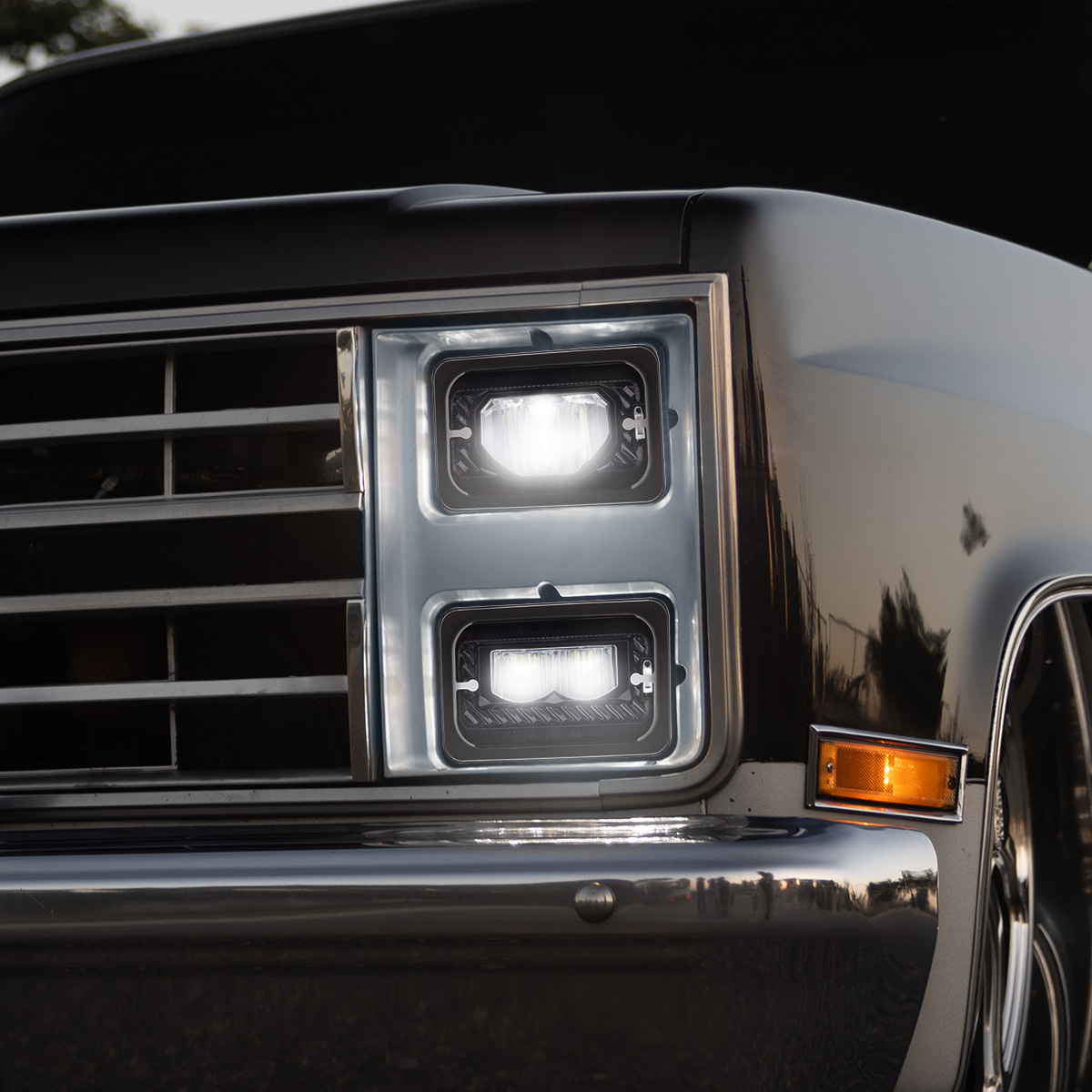 ULTRALIT - Heated 4" X 6" LED Headlight With Glass Lens & Aluminum Housing - High Beam - Black - Thumbnail 8