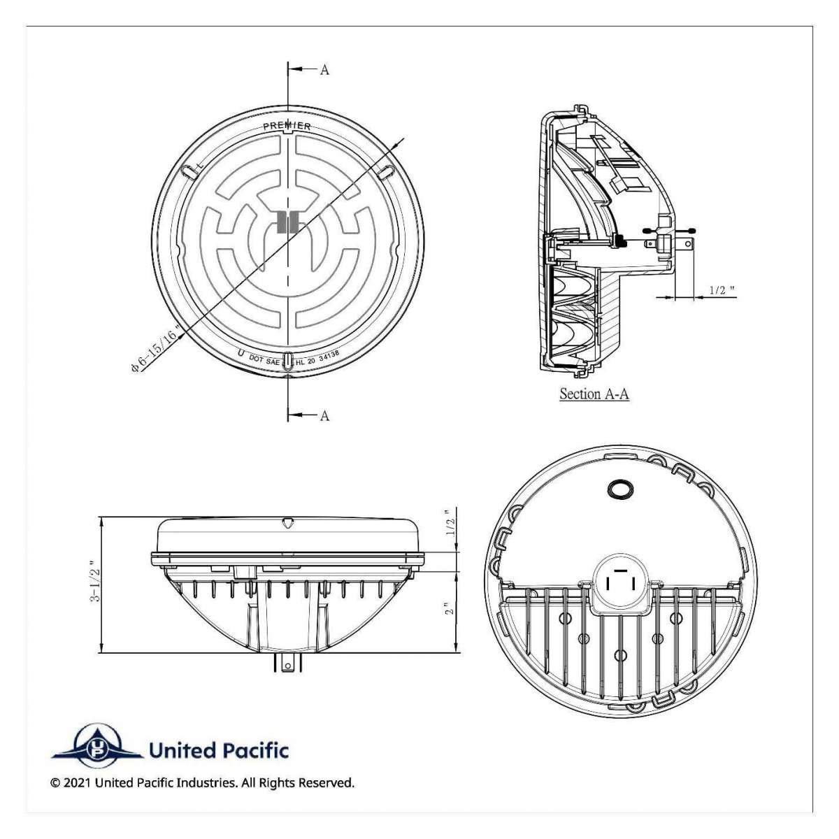 ULTRALIT - Heated 7" LED Headlight With Polycarbonate Lens & Housing - Thumbnail 6