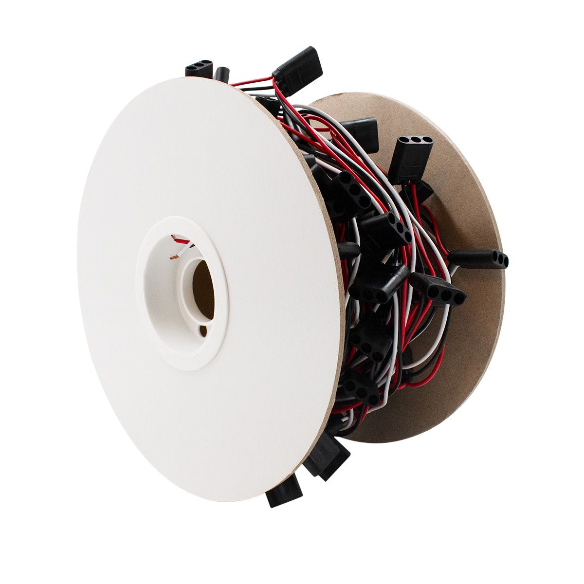 150 Count 3-Prong Female Bullet Plugs Wire Harness Roll - 74' W/6" Lead Between Plugs