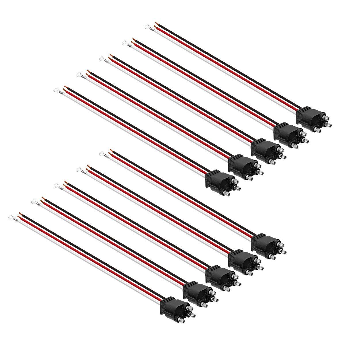 3 Wire Pigtail With 3 Prong Straight Plug - 12" Lead (10-Pack) - Thumbnail 2