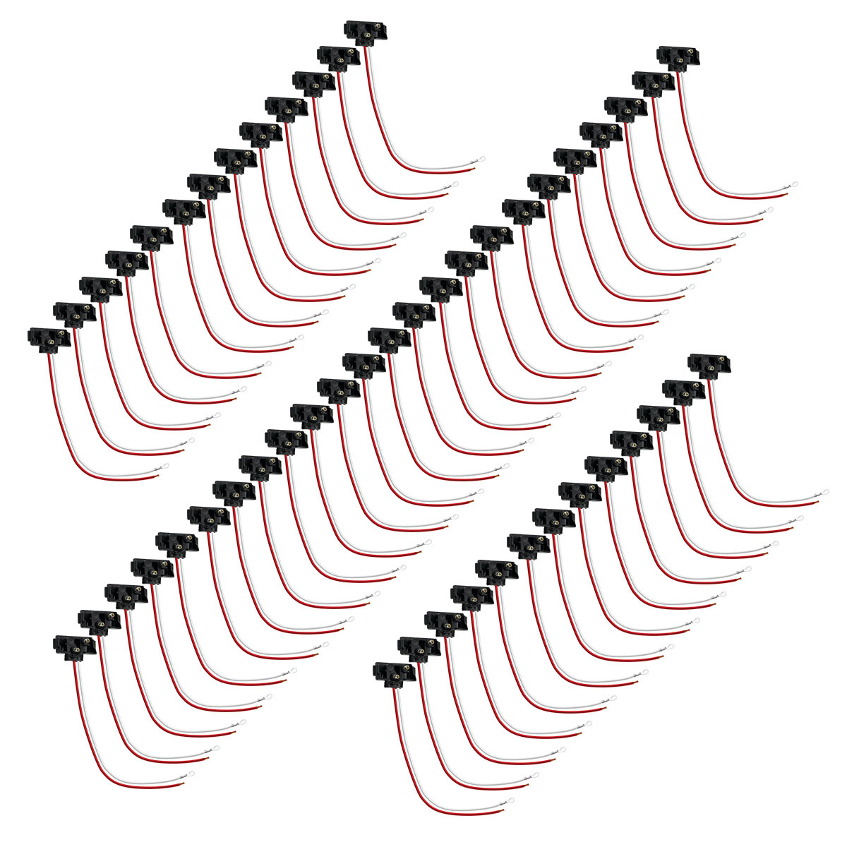 2 Wire Pigtail With 2 Prong Right Angle Plug - 12" Lead (50-Pack) - Thumbnail 2