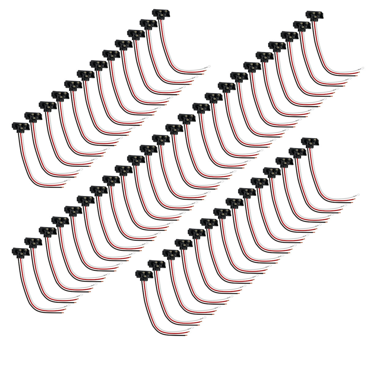 3 Wire Pigtail With 3 Prong Right Angle Plug - 12" Lead (50-Pack) - Thumbnail 2