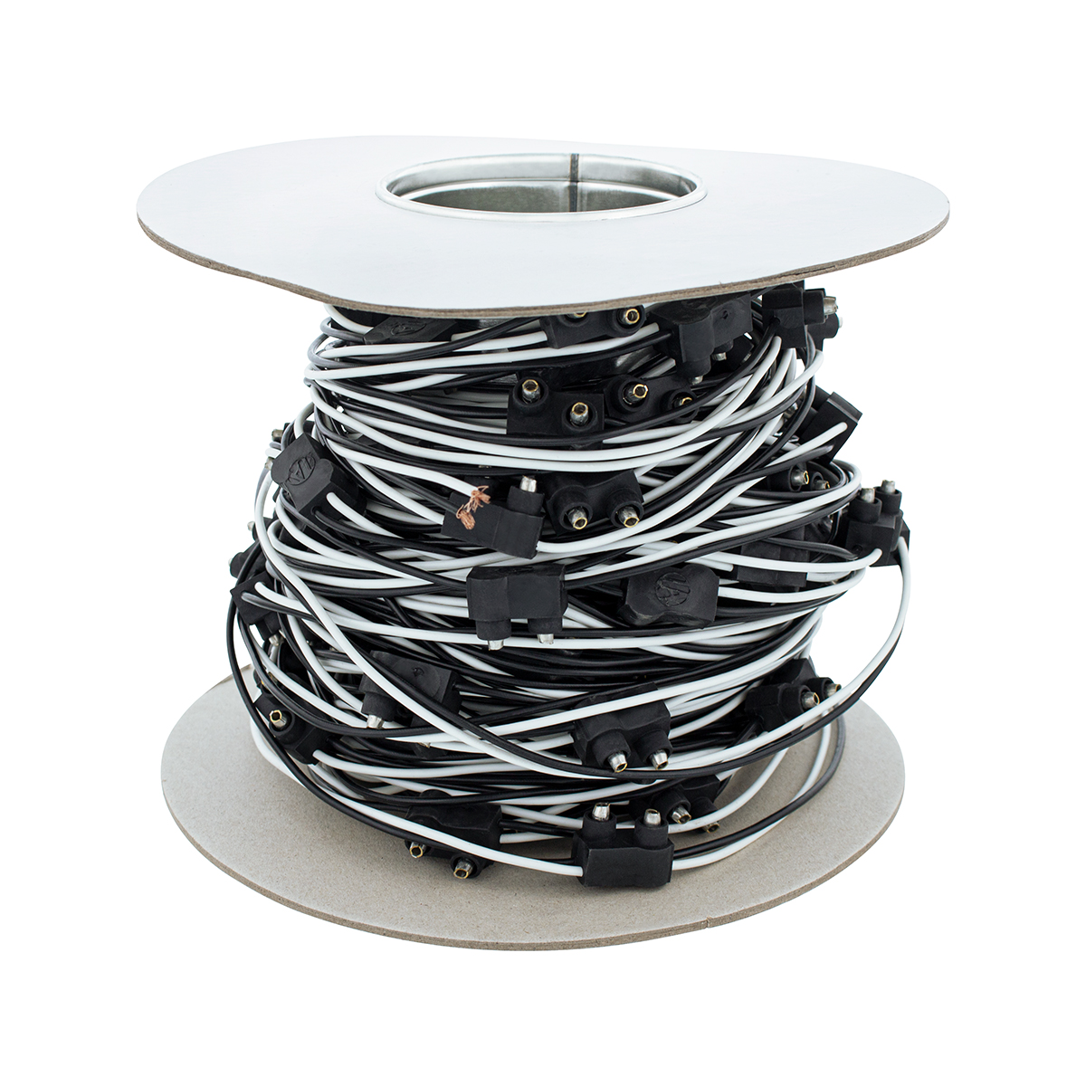 100 Count 2-Prong Male Bullet Plugs 16G Wire Harness Roll - 100' W/12" Lead Between Plugs - Thumbnail 3