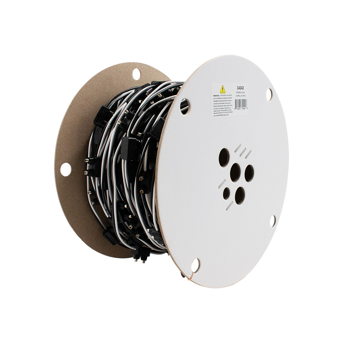 200 Count 2-Prong Male Bullet Plugs 16G Wire Harness Roll - 100' W/6" Lead Between Plugs - Thumbnail 2