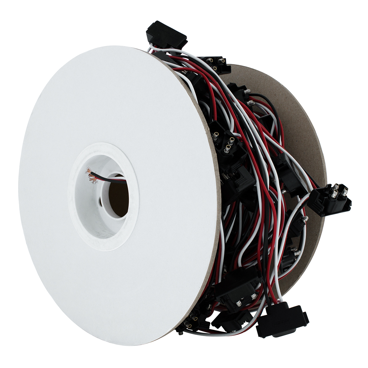 100 Count 3-Prong Male Right Angle Bullet Plugs Wire Harness Roll - 12" Lead Between Plugs - Thumbnail 7