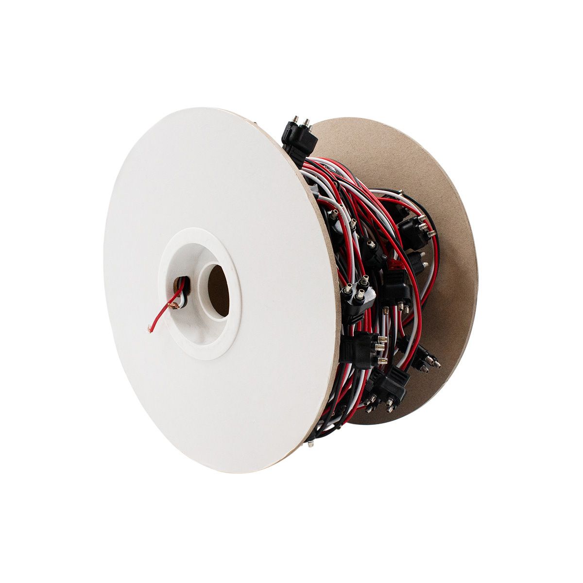 100 Count 3-Prong Male Bullet Plugs Wire Harness Roll - 12" Lead Between Plugs