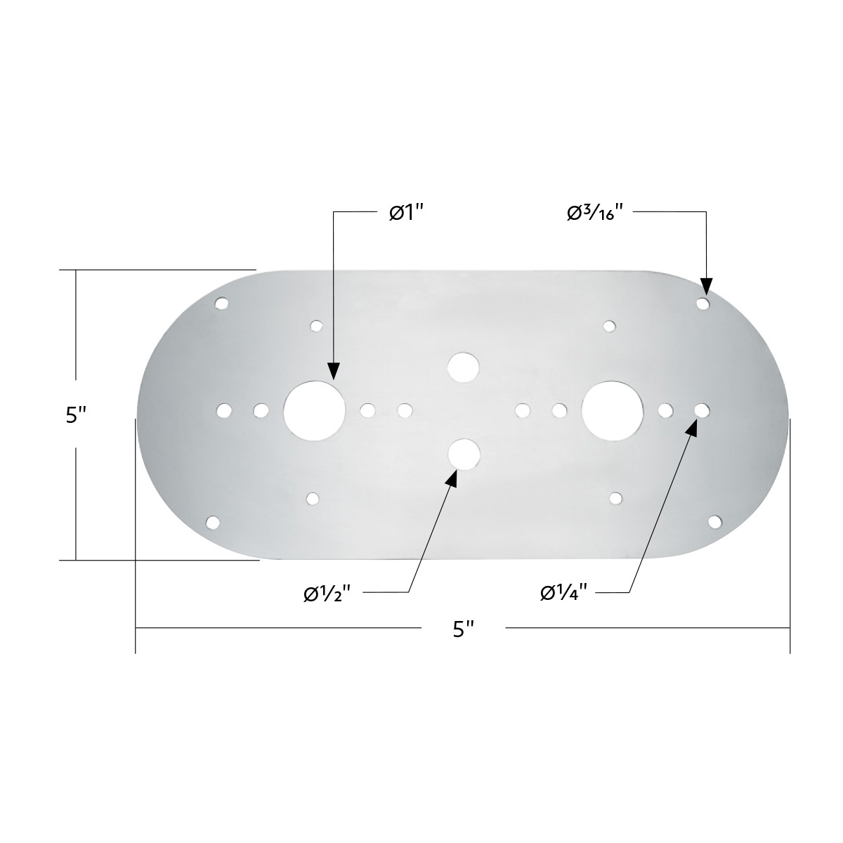 304 Stainless Steel Above Door Dome Light Plate For Kenworth & Peterbilt Trucks - Thumbnail 3