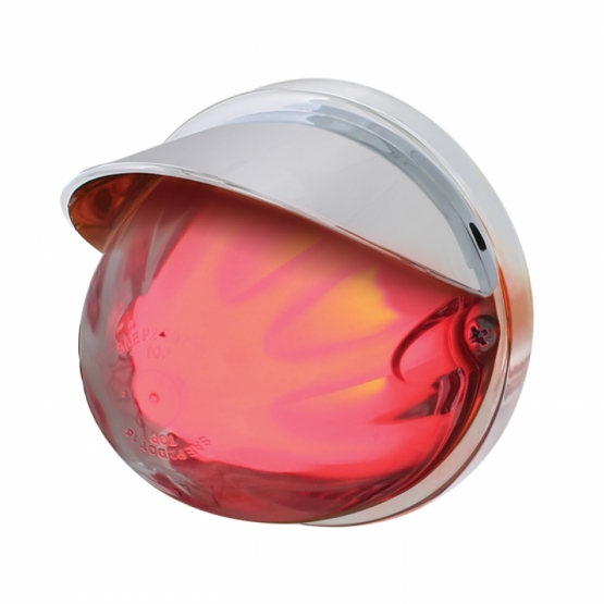 9 LED Dual Function GloLight Watermelon Flush Mount Kit With Visor - Red LED/Clear Lens