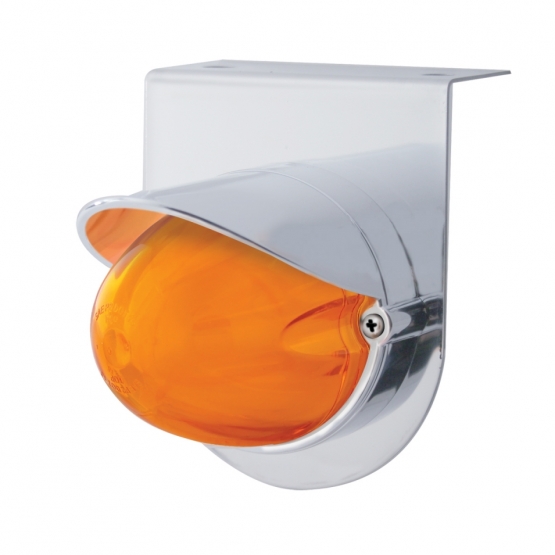 Stainless Light Bracket With 9 LED Dual Function Watermelon GloLight & Visor - Amber LED/Amber Lens - Thumbnail 2