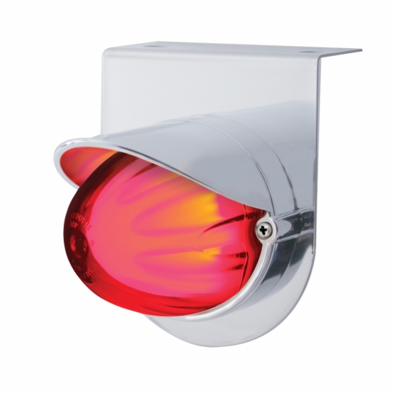 Stainless Light Bracket With 9 LED Dual Function Watermelon GloLight & Visor - Red LED/Red Lens