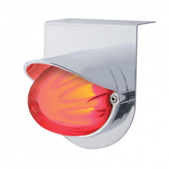 Stainless Light Bracket With 9 LED Dual Function Watermelon GloLight & Visor - Red LED/Clear Lens