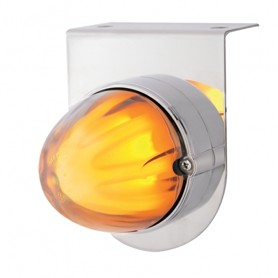 Stainless Light Bracket With 9 LED Dual Function Watermelon GloLight - Amber LED/Clear Lens