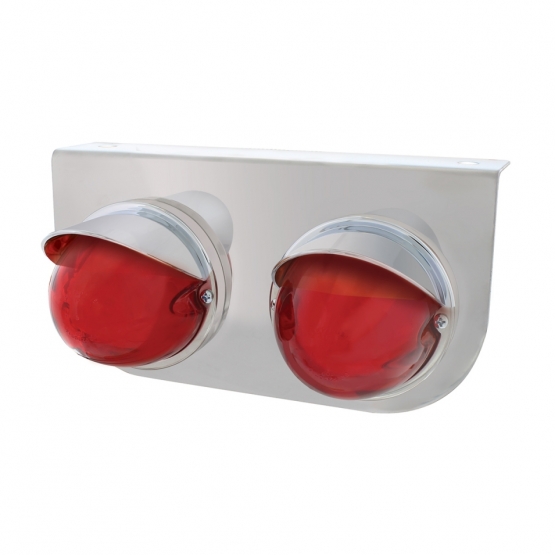 SS Light Bracket With 2X 9 LED Dual Function Watermelon GloLight & Visors -Red LED & Lens - Thumbnail 2
