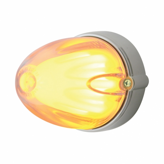 9 LED Dual Function GloLight Watermelon Grakon 1000 Flush Mount Kit - Amber LED/Clear Lens