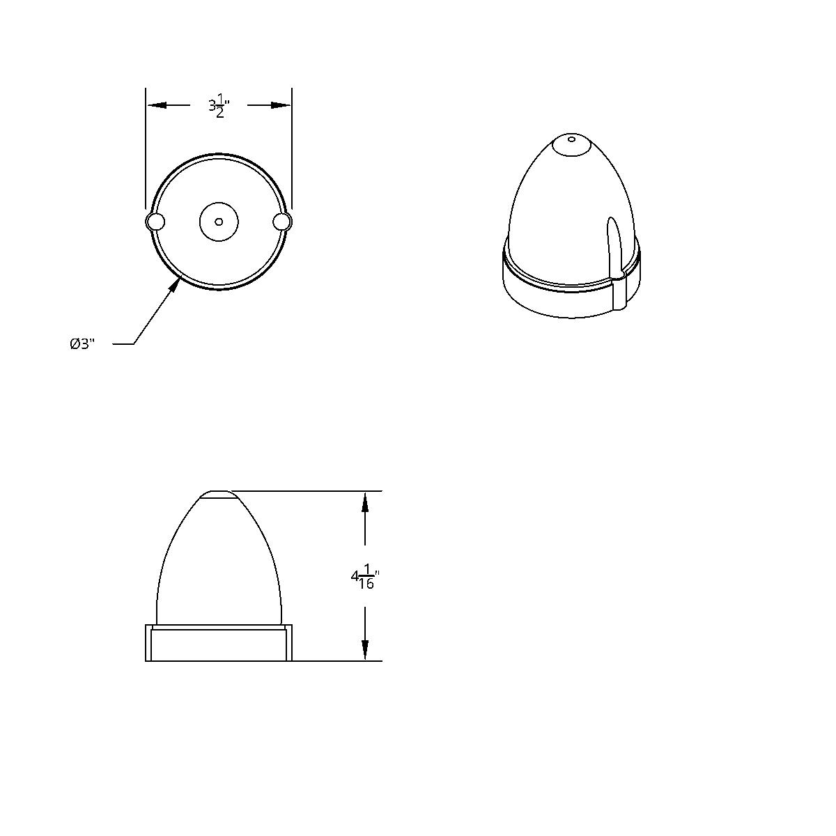 9 LED Dual Function GloLight Watermelon Grakon 1000 Flush Mount Kit - Amber LED/Clear Lens - Thumbnail 3