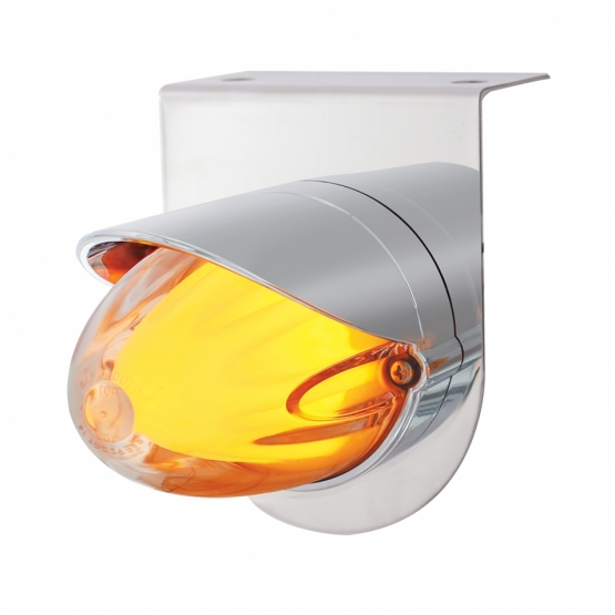 SS Bracket With 9 LED Dual Function GloLight Watermelon Grakon 1000 Light & Visor -Amber LED/ Clear Lens