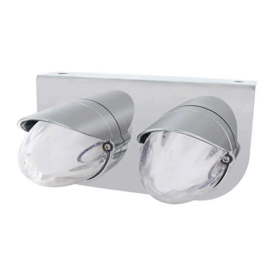 SS Bracket With Two 9 LED Dual Function GloLight Watermelon Grakon 1000 Lights & Visors -Clear Lens - Thumbnail 2