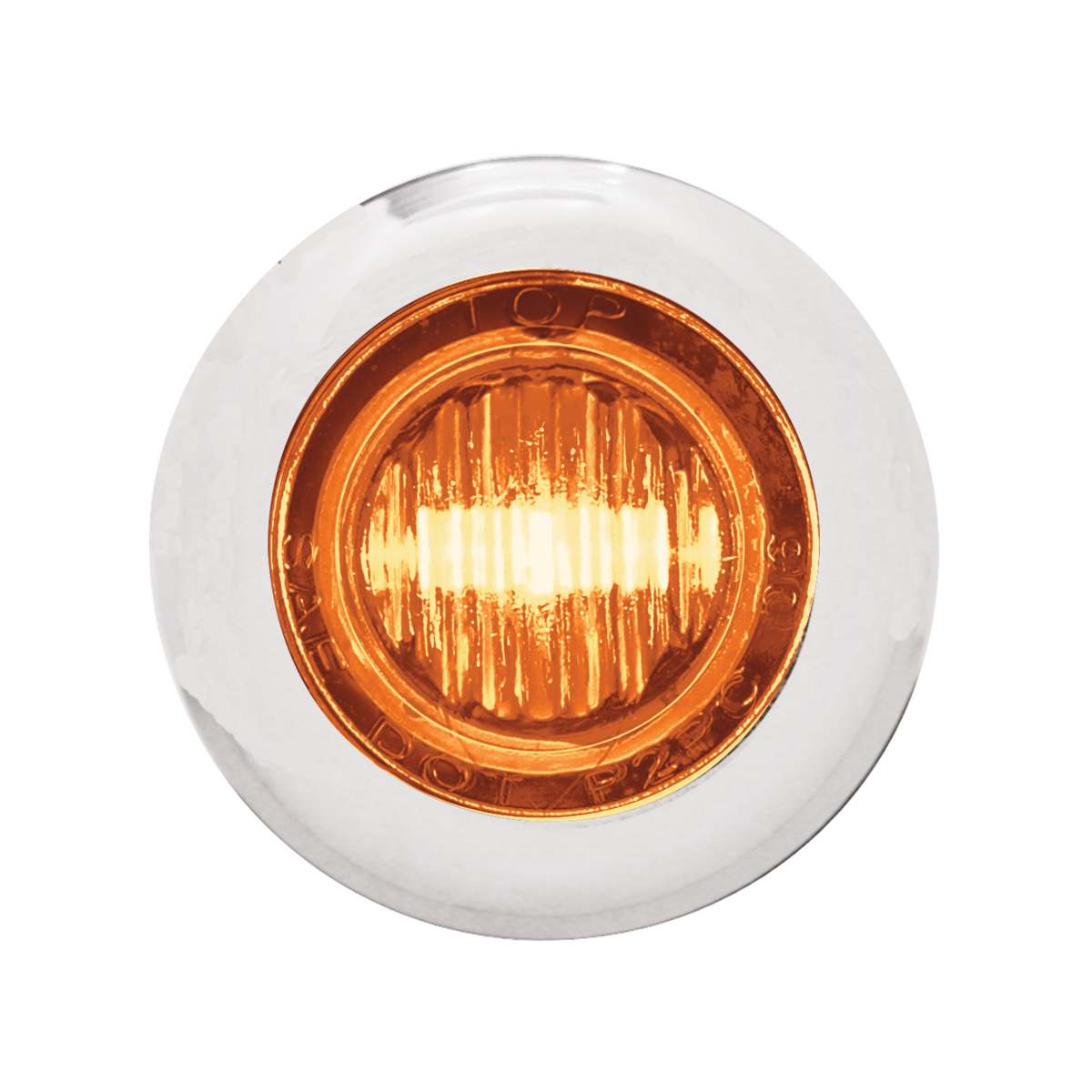 SS Front Air Cleaner Bracket With 22X 3 Amber LED 3/4" Mini Lights & SS Bezels For Peterbilt-Amber Lens - Thumbnail 2