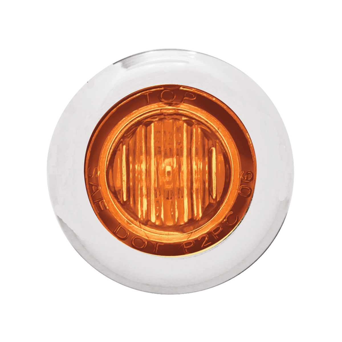 SS Front Air Cleaner Bracket With 22X 3 Amber LED 3/4" Mini Lights & SS Bezels For Peterbilt-Amber Lens - Thumbnail 3