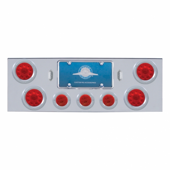 CR Rear Center Panel With 4X 10 LED 4" Lights & 3X 13 LED 2.5" Lights & Bezel -Red LED & Lens