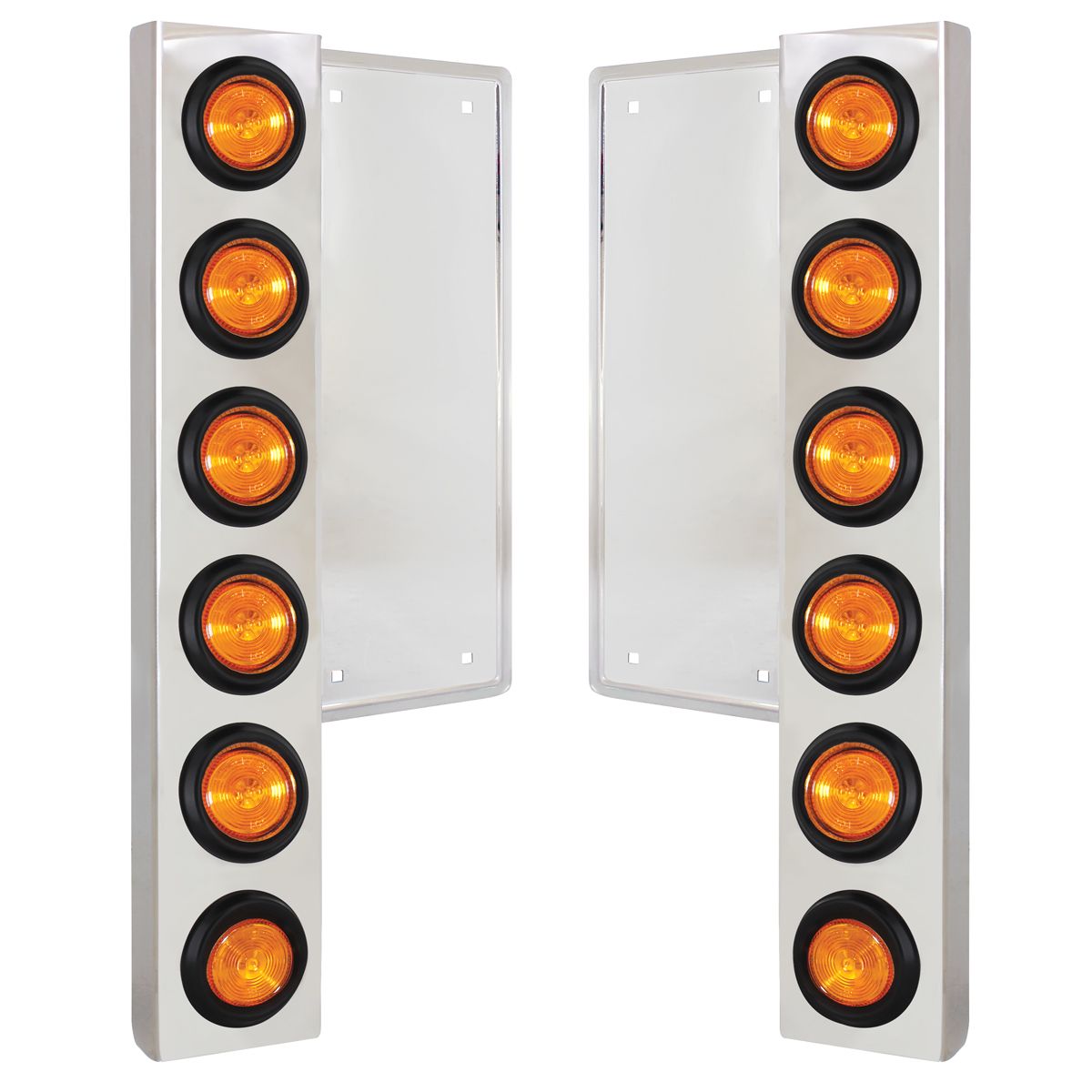 FL SS Front Air Cleaner Kit With Twelve 2" Flat Light & Grommet