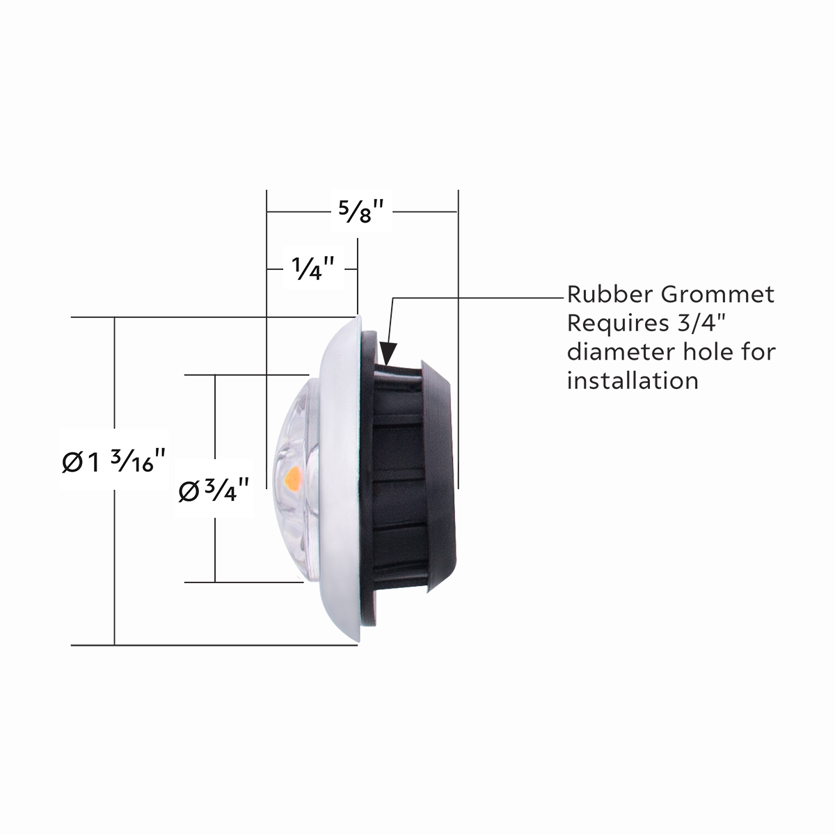 LED Single Function ArcBlast 3/4" Mini Light (Clearance/Marker) - Red LED/Clear Lens - Thumbnail 6