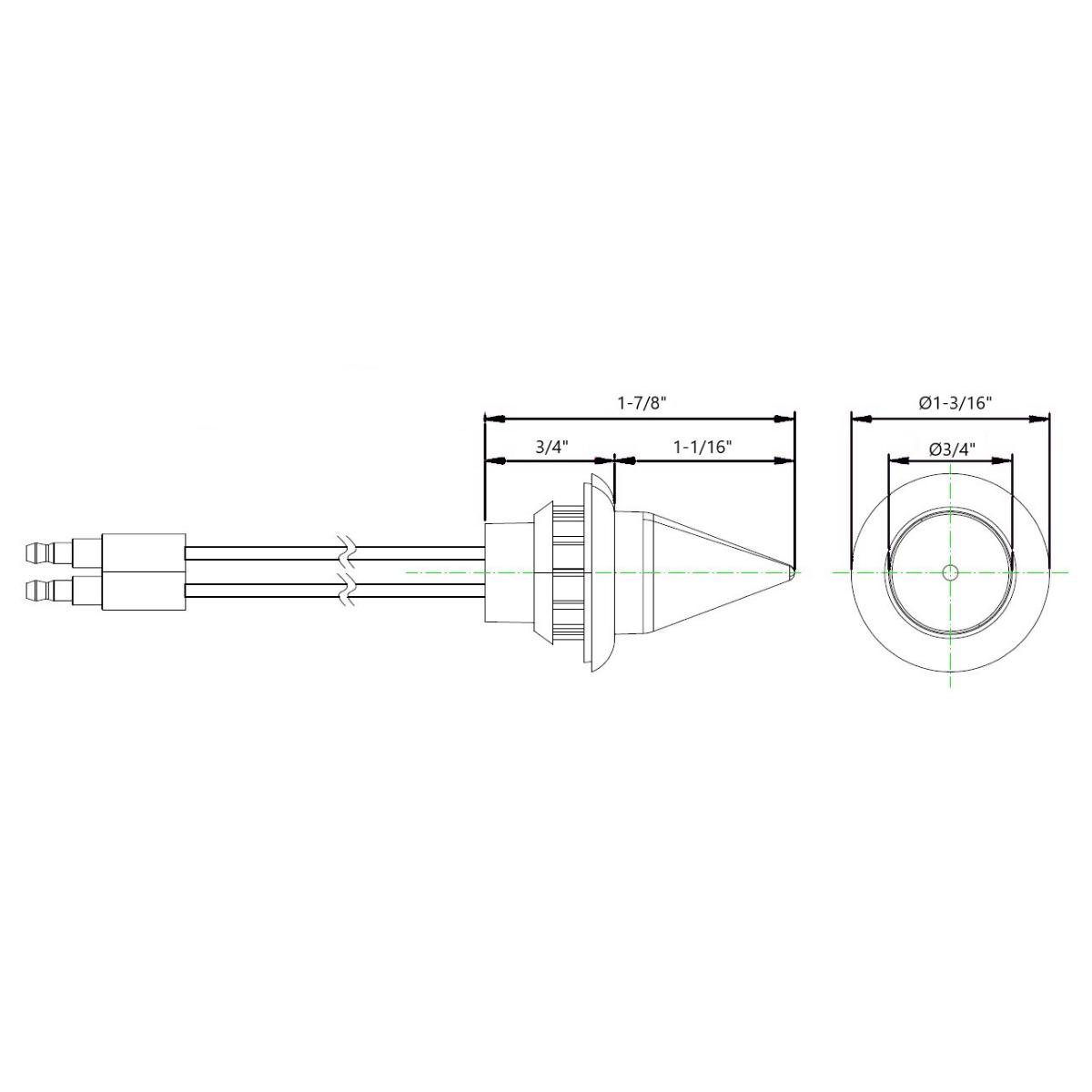 4 LED Dual Function 3/4" Mini Spike Light With SS Bezel (Clearance/Marker) - Amber LED/Amber Lens - Thumbnail 8