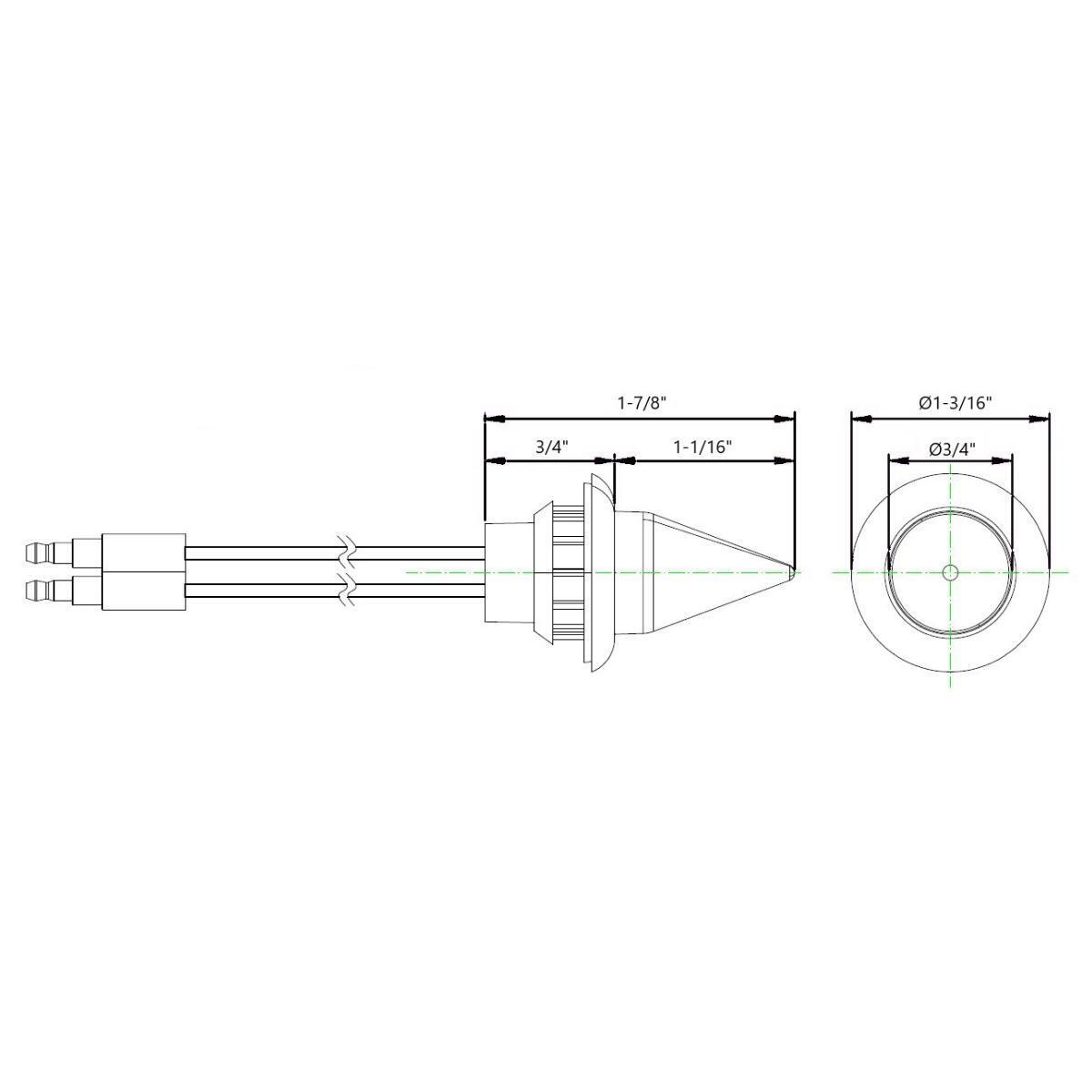4 LED Dual Function 3/4" Mini Spike Light With SS Bezel (Clearance/Marker) - Amber LED/Clear Lens - Thumbnail 8