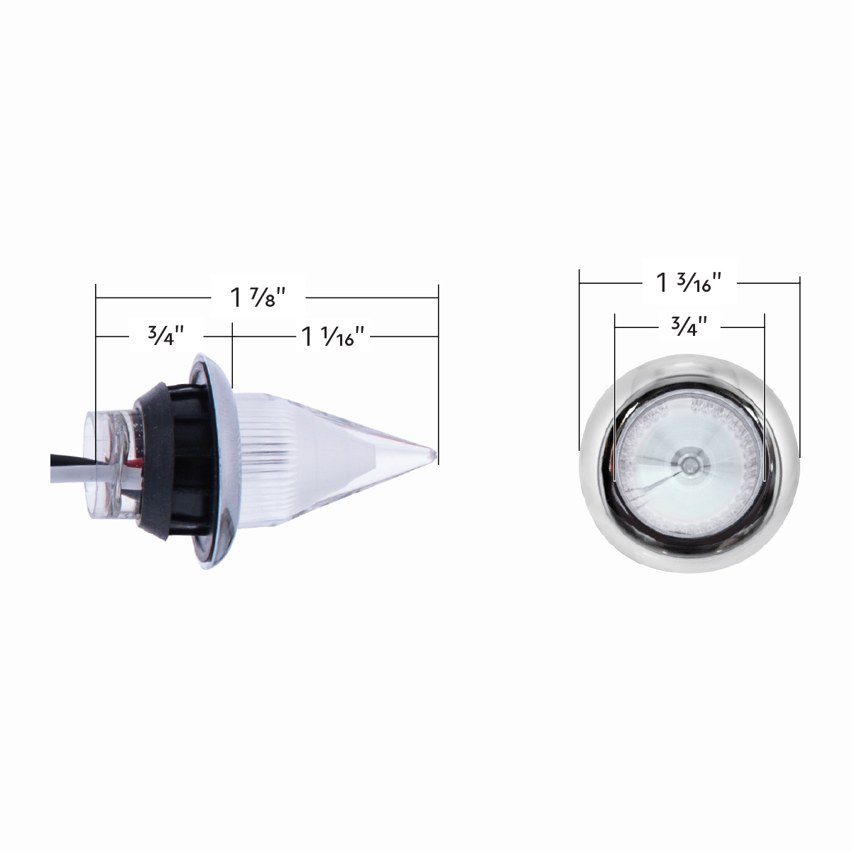 4 LED Dual Function 3/4" Mini Spike Light With SS Bezel (Auxiliary/Utility) - Blue LED/Clear Lens - Thumbnail 7