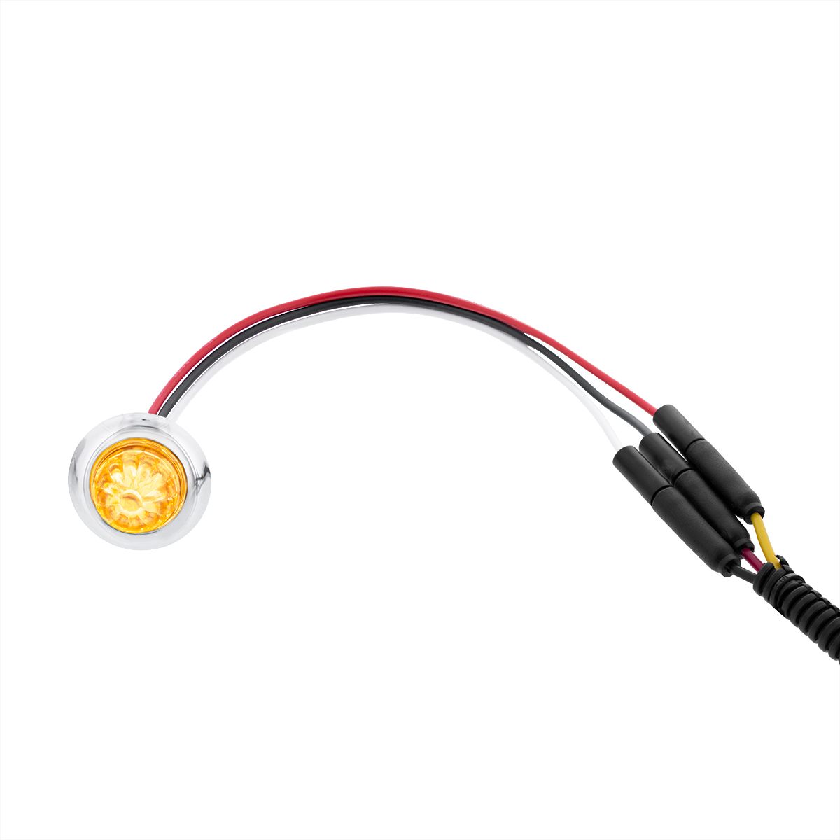 4 LED Dual Function 3/4" Mini Watermelon Light (Clearance/Marker) - Amber LED/Clear Lens - Thumbnail 3