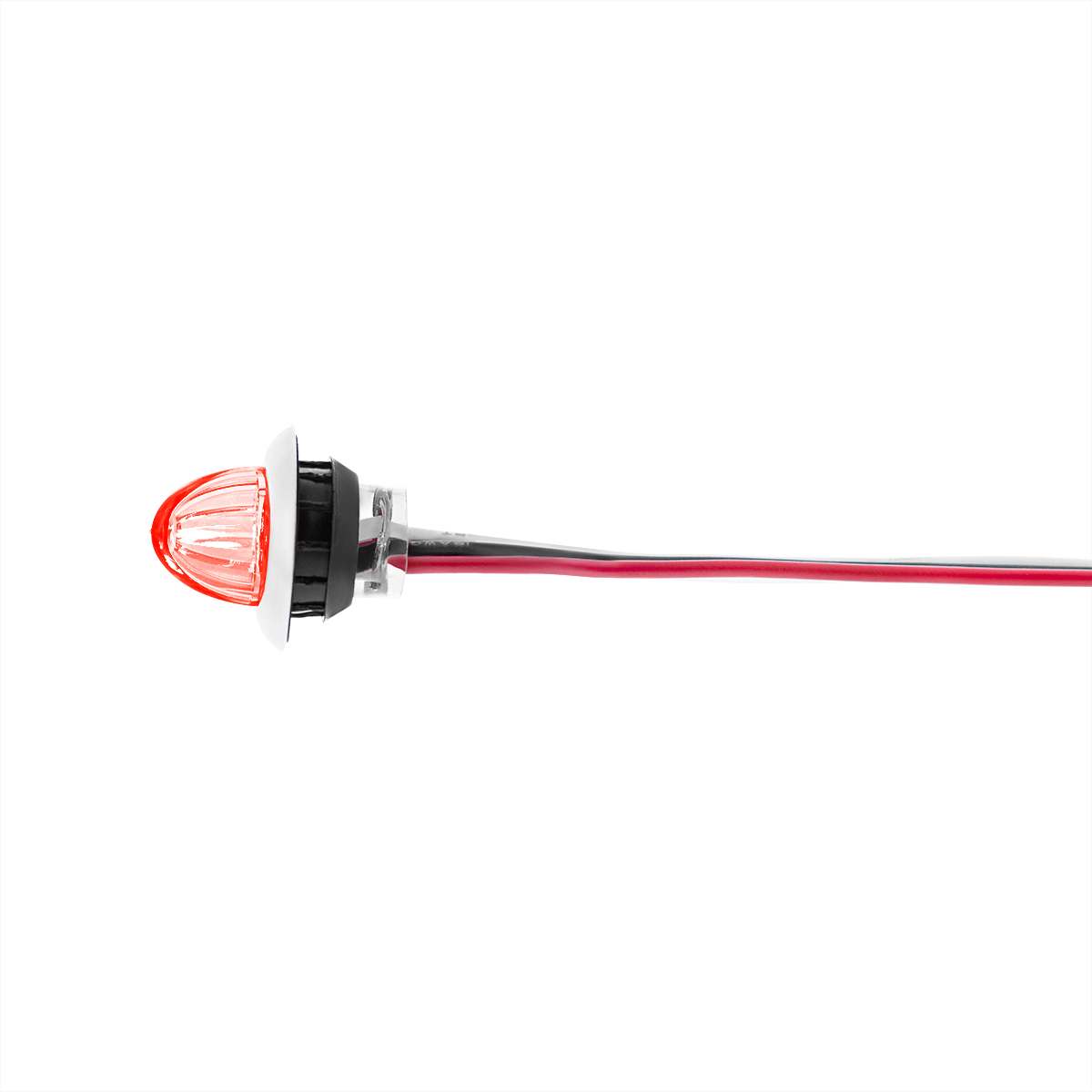 4 LED Dual Function 3/4" Mini Watermelon Light (Clearance/Marker) - Red LED/Clear Lens - Thumbnail 7