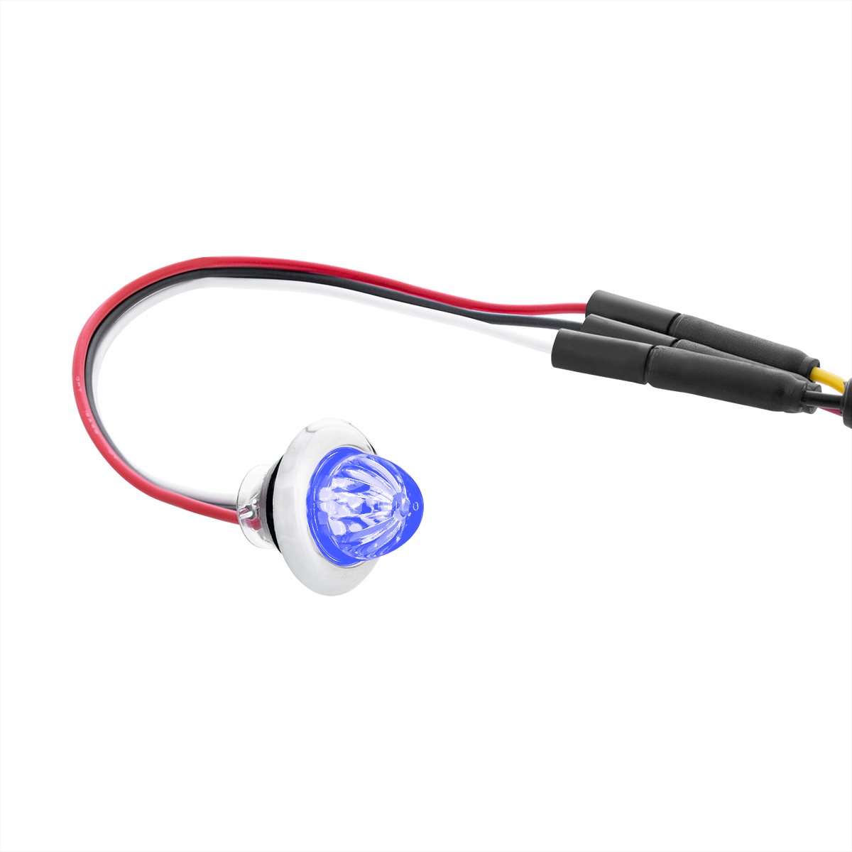 4 LED Dual Function 3/4" Mini Watermelon Light (Clearance/Marker) - Blue LED/Clear Lens - Thumbnail 5