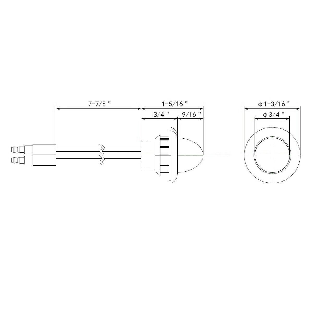 4 LED Dual Function 3/4" Mini Watermelon Light (Clearance/Marker) - White LED/Clear Lens - Thumbnail 11