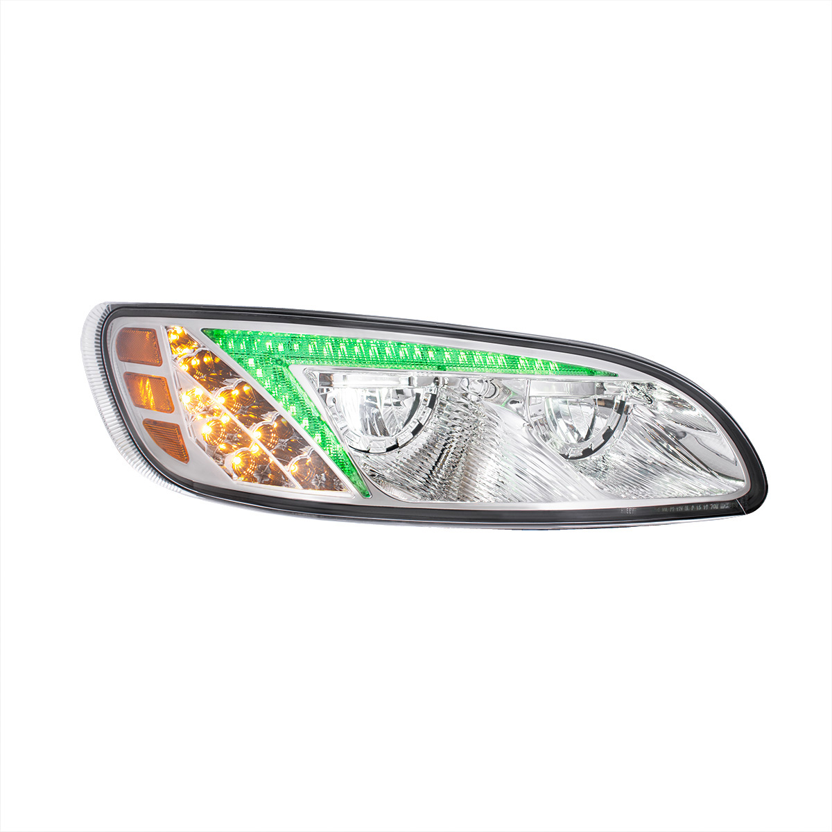 Chrome LED Headlight With Color Changing Position Light Bar For Peterbilt 386 (2005-2015) & 387 (1999-2010) - Passenger - Thumbnail 6