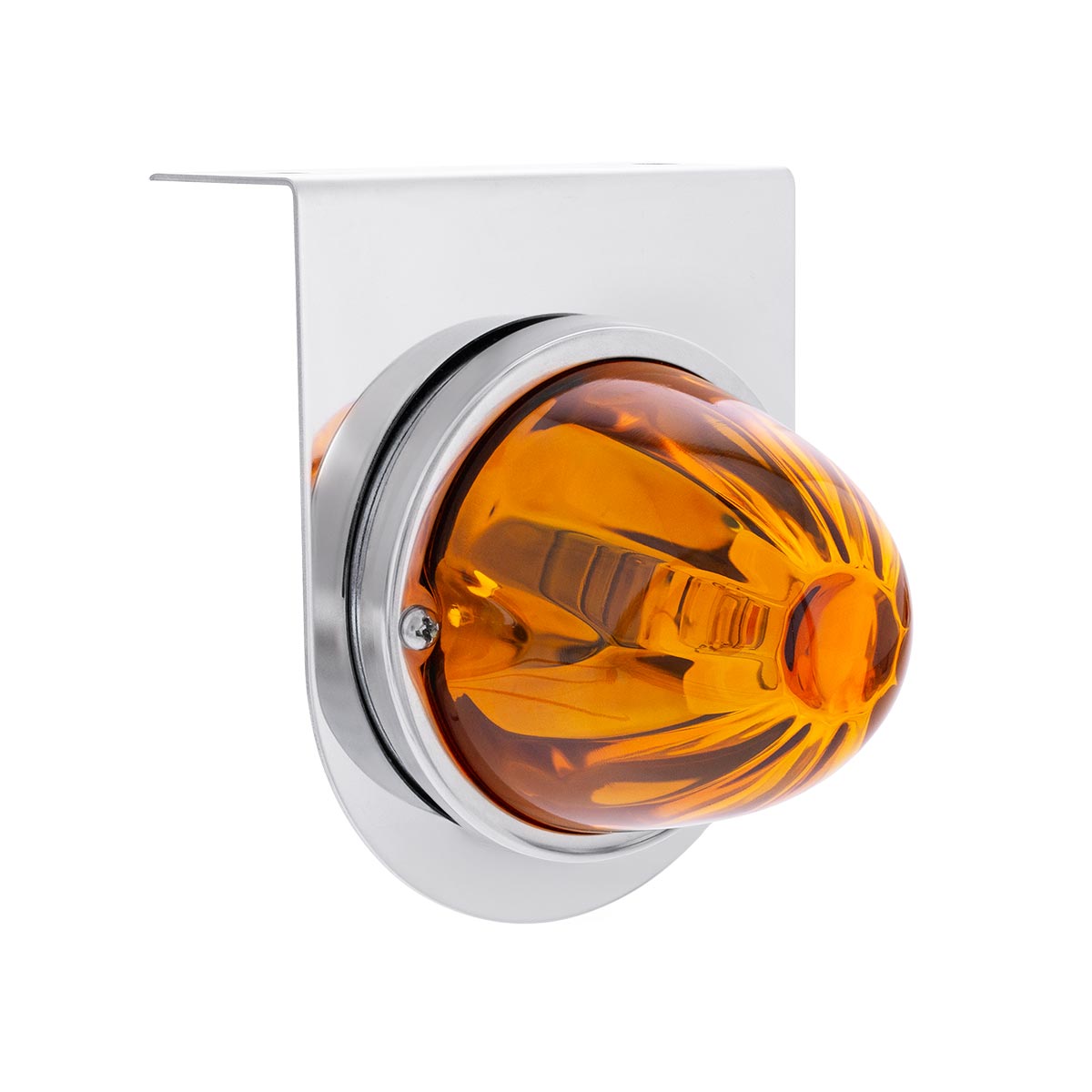 UltraBurst Glass Watermelon Light With Stainless Steel Light Bracket Kit-Amber LED/Amber Lens - Thumbnail 2