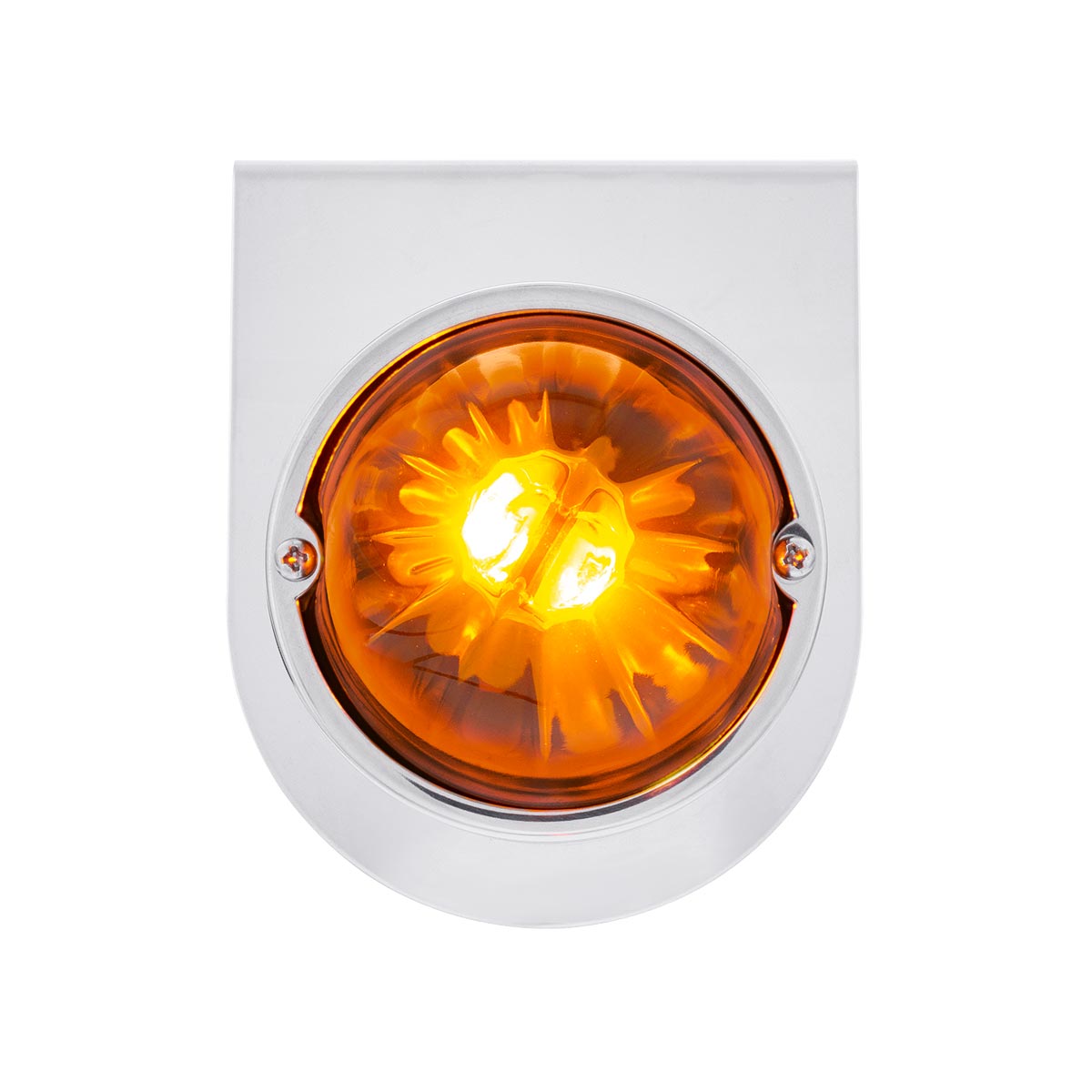 UltraBurst Glass Watermelon Light With Stainless Steel Light Bracket Kit-Amber LED/Dark Amber Lens - Thumbnail 3