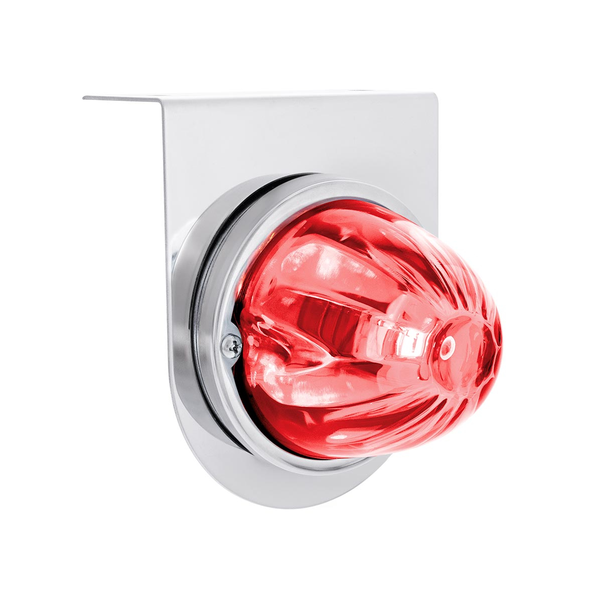 UltraBurst Glass Watermelon Light With Stainless Steel Light Bracket Kit-Red LED/Clear Lens