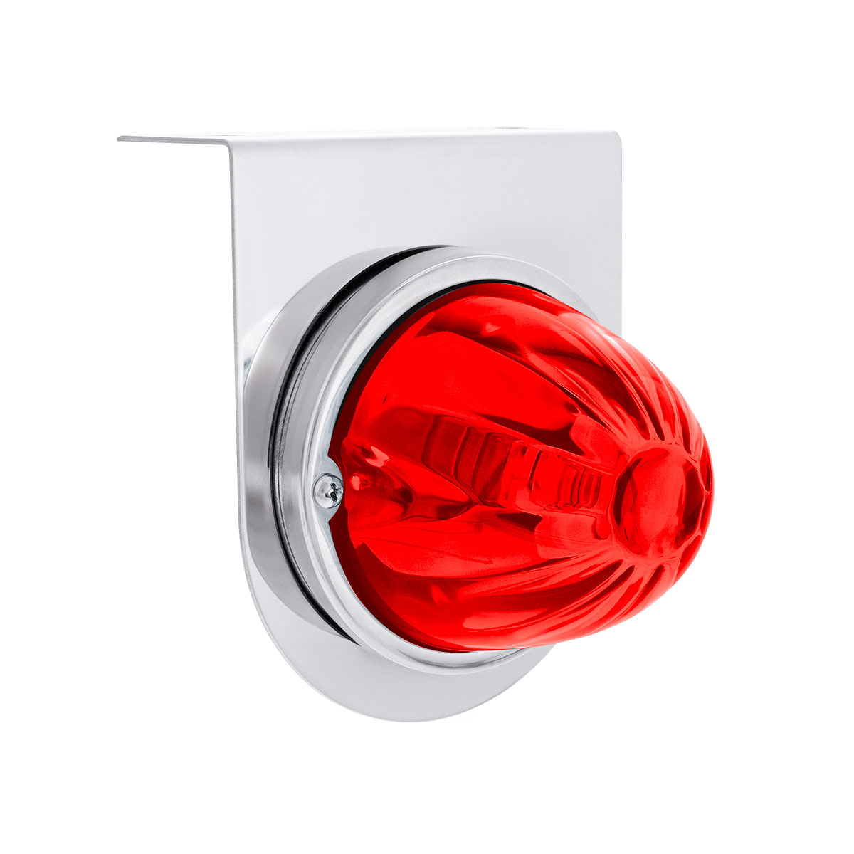 UltraBurst Glass Watermelon Light With Stainless Steel Light Bracket Kit-Red LED/Red Lens - Thumbnail 2