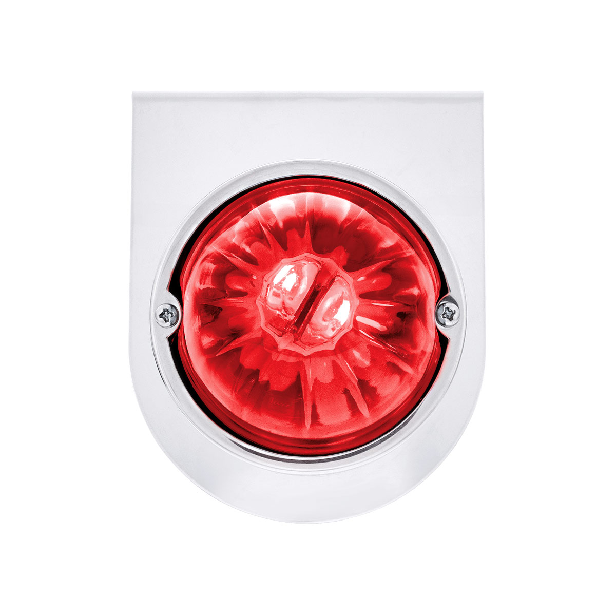 UltraBurst Glass Watermelon Light With Stainless Steel Light Bracket Kit-Red LED/Red Lens - Thumbnail 3