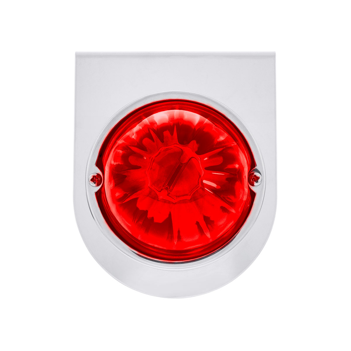 UltraBurst Glass Watermelon Light With Stainless Steel Light Bracket Kit-Red LED/Red Lens - Thumbnail 4